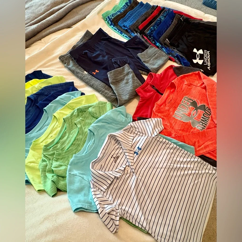 UNDER ARMOUR : Toddler Boy 3T 30pc Lot Shorts Shirts Activewear Bundle - Picture 2 of 16